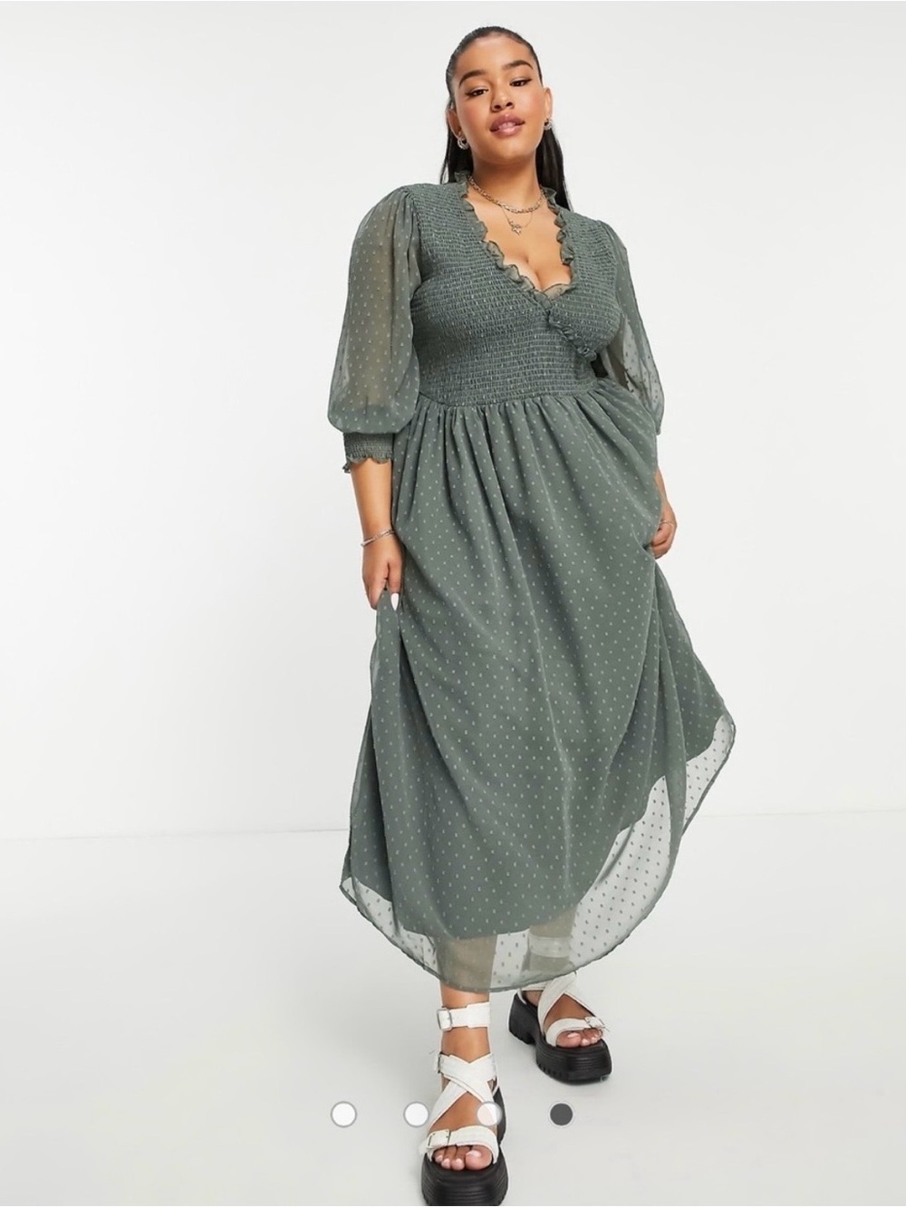 ASOS Curve Sage green dress